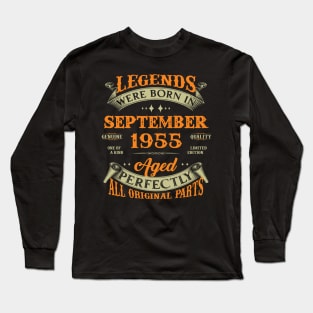 68th Birthday Gift Legends Born In September 1955 68 Years Old Long Sleeve T-Shirt